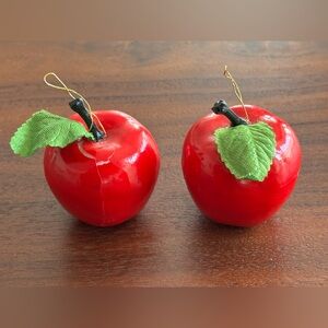 Red Apple Ornament Set of 2